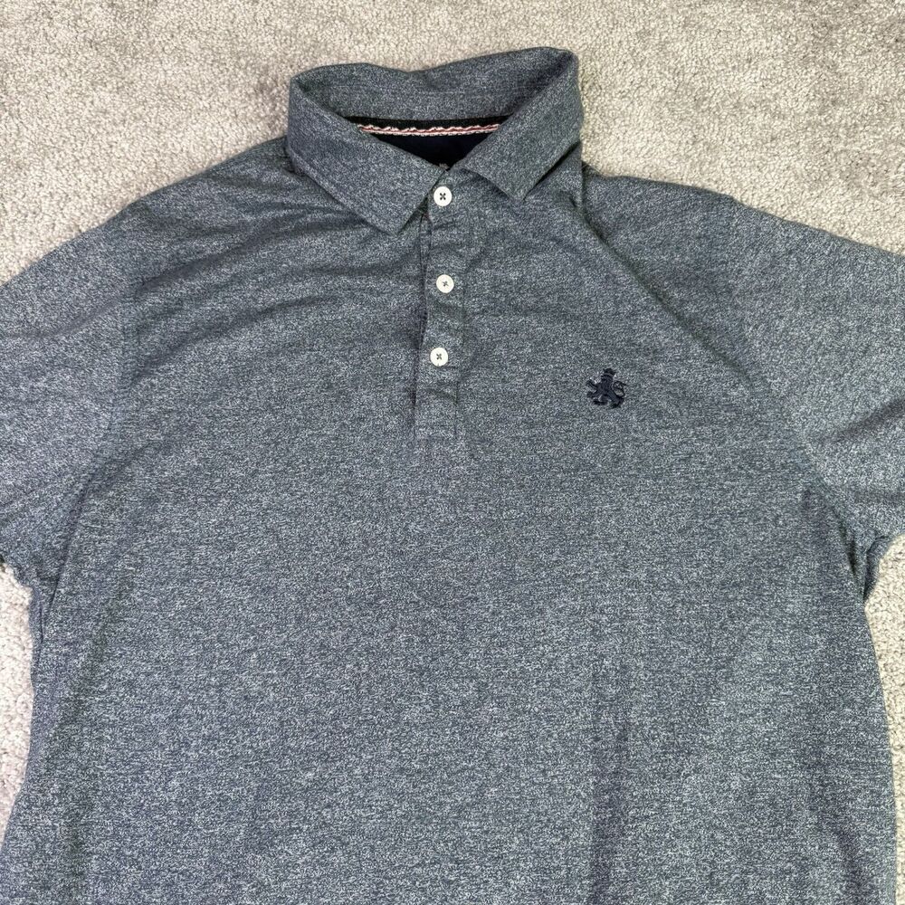 Rugby University Shirt Mens Large Gray Polo Preppy Casual